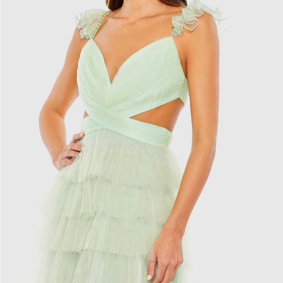 Mac Duggal Ruffle Tiered Tulle Mint dress.  Brand New!!  Retails $598 - Picture 3 of 8